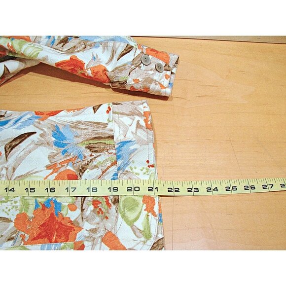 Coldwater Creek Blazer Jacket Floral Open Front Textured Vintage Bright Size 6 - Picture 7 of 11